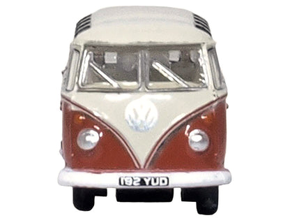 Volkswagen T1 Samba Bus Sealing Wax Red and Gray 1/148 (N) Scale Diecast Model Car by Oxford Diecast-0