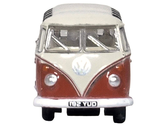Volkswagen T1 Samba Bus Sealing Wax Red and Gray 1/148 (N) Scale Diecast Model Car by Oxford Diecast-0