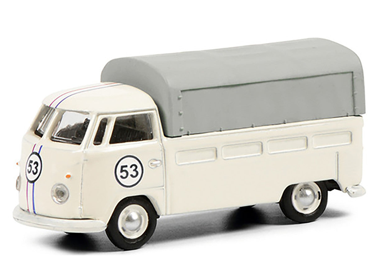 Volkswagen T1b Pritsche Plane Pickup Truck with Canopy #53 Cream 1/87 (HO) Diecast Model by Schuco-1