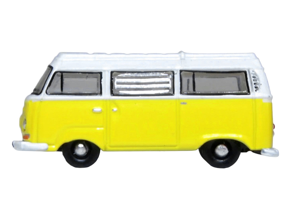 Volkswagen T2 Bay Window Camper Van Saturn Yellow and White 1/148 (N) Scale Diecast Model Car by Oxford Diecast-0