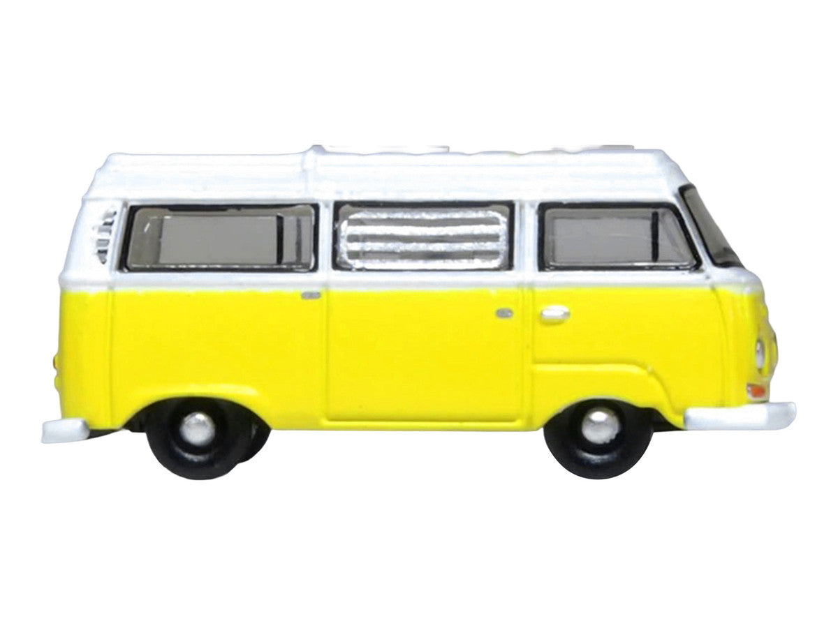 Volkswagen T2 Bay Window Camper Van Saturn Yellow and White 1/148 (N) Scale Diecast Model Car by Oxford Diecast-1