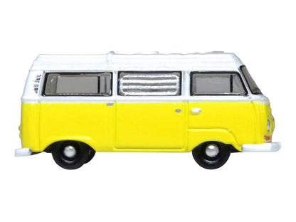 Volkswagen T2 Bay Window Camper Van Saturn Yellow and White 1/148 (N) Scale Diecast Model Car by Oxford Diecast-1