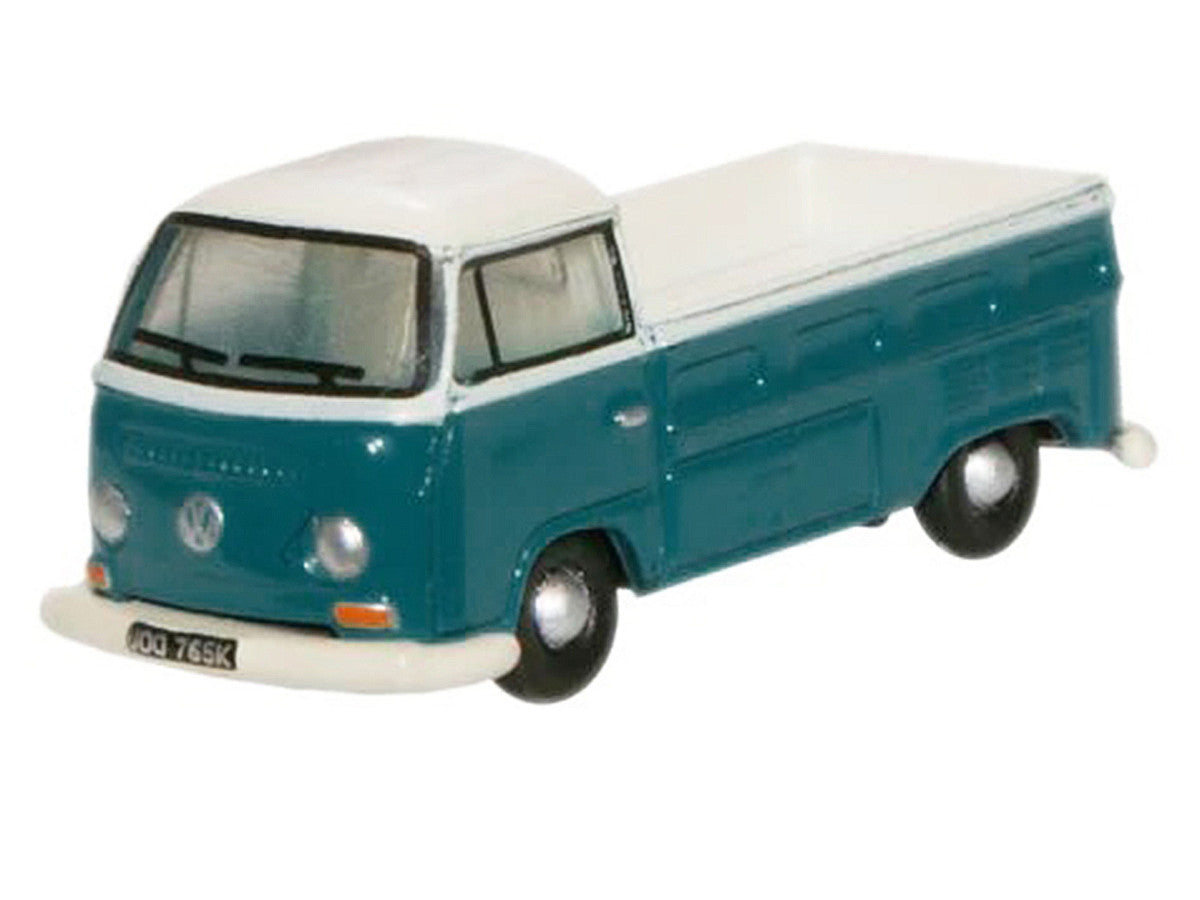 Volkswagen T2 Pickup Truck Emerald Green and Arkona White 1/148 (N) Scale Diecast Model Car by Oxford Diecast-1