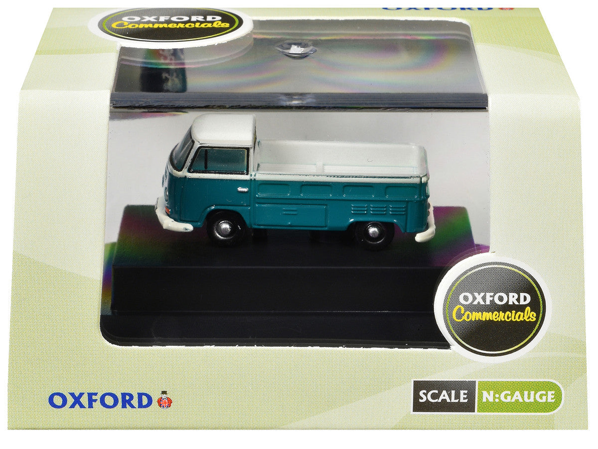 Volkswagen T2 Pickup Truck Emerald Green and Arkona White 1/148 (N) Scale Diecast Model Car by Oxford Diecast-2