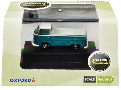Volkswagen T2 Pickup Truck Emerald Green and Arkona White 1/148 (N) Scale Diecast Model Car by Oxford Diecast-2
