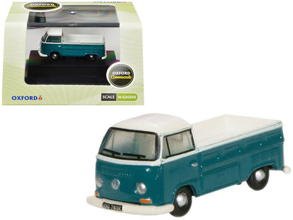 Volkswagen T2 Pickup Truck Emerald Green and Arkona White 1/148 (N) Scale Diecast Model Car by Oxford Diecast-0