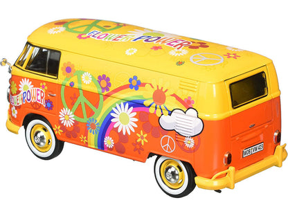 Volkswagen Type 2 (T1) Delivery Van Flower Power 1/24 Diecast Car Model by Motormax-2