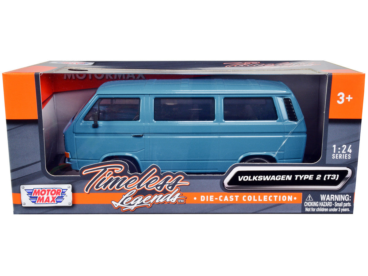 Volkswagen Type 2 (T3) Van Blue "Timeless Legends" Series 1/24 Diecast Model Car by Motormax-0