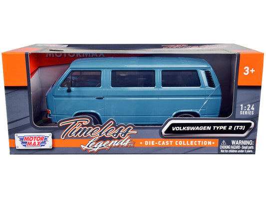 Volkswagen Type 2 (T3) Van Blue "Timeless Legends" Series 1/24 Diecast Model Car by Motormax-0